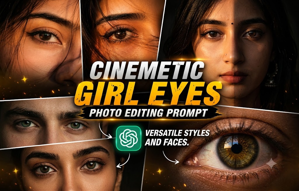 Golden Hour Close-Up Eyes Girl AI Photo Editing Prompts